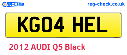 KG04HEL are the vehicle registration plates.