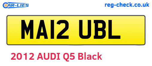 MA12UBL are the vehicle registration plates.