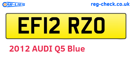 EF12RZO are the vehicle registration plates.