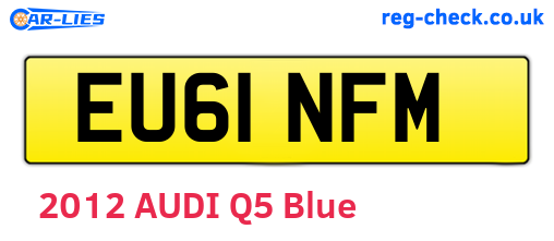 EU61NFM are the vehicle registration plates.