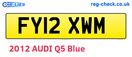 FY12XWM are the vehicle registration plates.