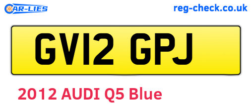 GV12GPJ are the vehicle registration plates.