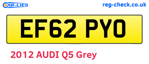 EF62PYO are the vehicle registration plates.