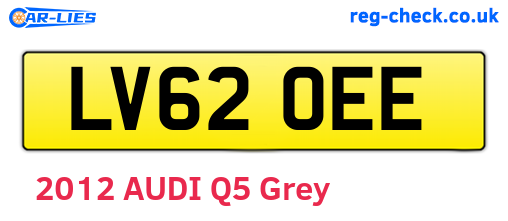 LV62OEE are the vehicle registration plates.