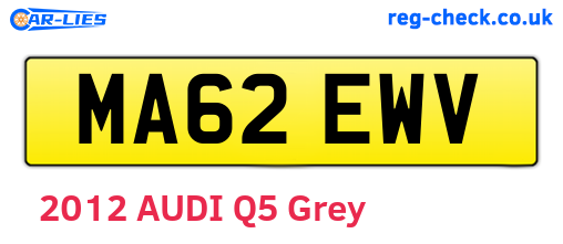 MA62EWV are the vehicle registration plates.