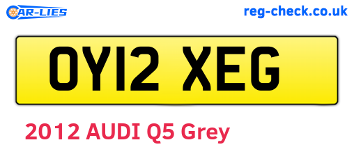 OY12XEG are the vehicle registration plates.