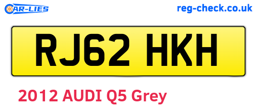 RJ62HKH are the vehicle registration plates.