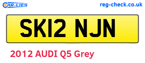 SK12NJN are the vehicle registration plates.