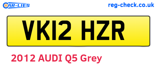 VK12HZR are the vehicle registration plates.