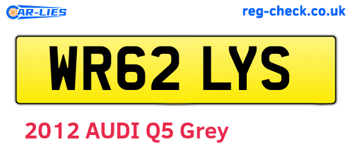 WR62LYS are the vehicle registration plates.