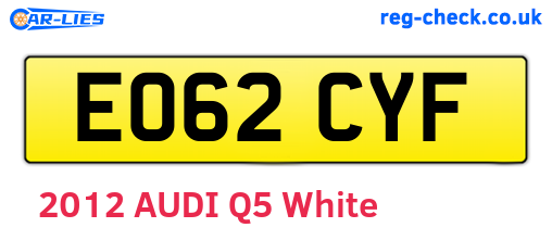EO62CYF are the vehicle registration plates.