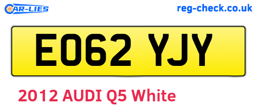 EO62YJY are the vehicle registration plates.