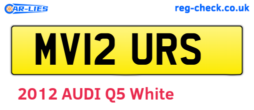 MV12URS are the vehicle registration plates.