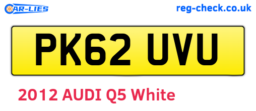 PK62UVU are the vehicle registration plates.