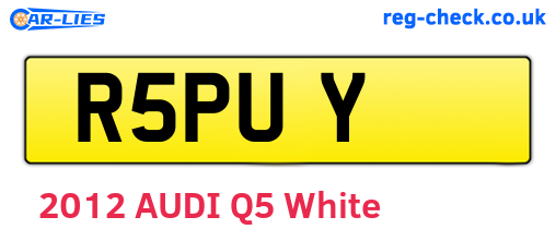 R5PUY are the vehicle registration plates.