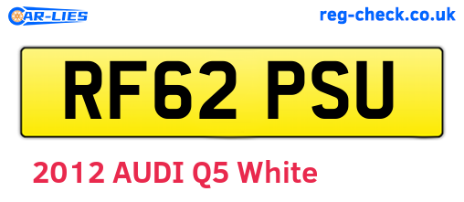 RF62PSU are the vehicle registration plates.