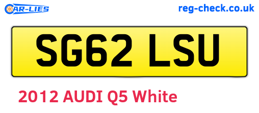 SG62LSU are the vehicle registration plates.