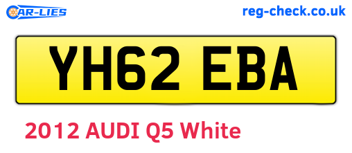 YH62EBA are the vehicle registration plates.