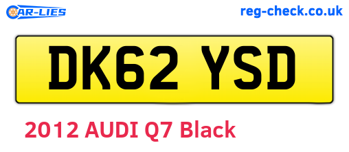 DK62YSD are the vehicle registration plates.