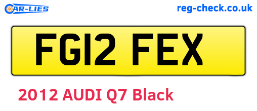 FG12FEX are the vehicle registration plates.