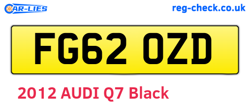 FG62OZD are the vehicle registration plates.