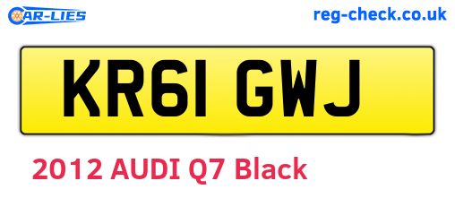 KR61GWJ are the vehicle registration plates.
