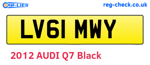 LV61MWY are the vehicle registration plates.