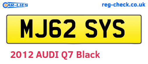 MJ62SYS are the vehicle registration plates.