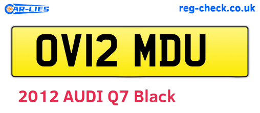 OV12MDU are the vehicle registration plates.