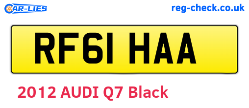 RF61HAA are the vehicle registration plates.