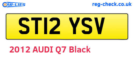 ST12YSV are the vehicle registration plates.