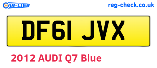 DF61JVX are the vehicle registration plates.