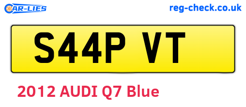S44PVT are the vehicle registration plates.