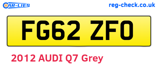 FG62ZFO are the vehicle registration plates.
