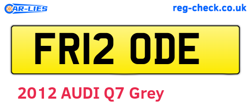 FR12ODE are the vehicle registration plates.