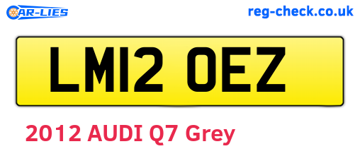 LM12OEZ are the vehicle registration plates.