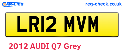 LR12MVM are the vehicle registration plates.