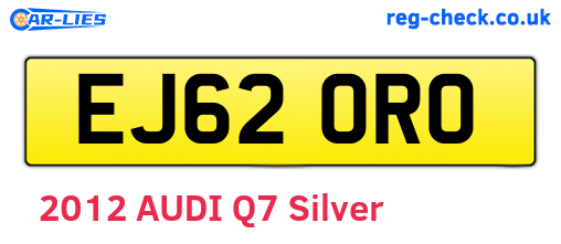 EJ62ORO are the vehicle registration plates.