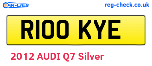 R100KYE are the vehicle registration plates.