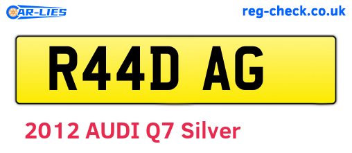 R44DAG are the vehicle registration plates.