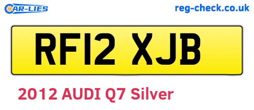 RF12XJB are the vehicle registration plates.