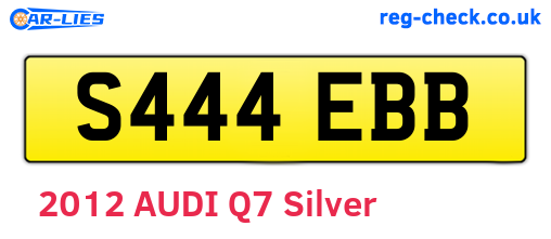 S444EBB are the vehicle registration plates.
