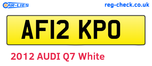 AF12KPO are the vehicle registration plates.