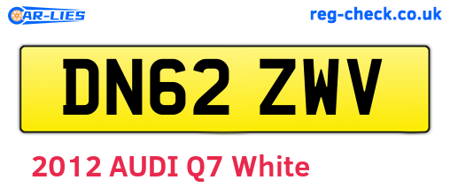 DN62ZWV are the vehicle registration plates.