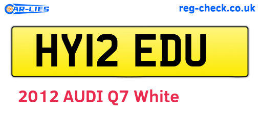 HY12EDU are the vehicle registration plates.