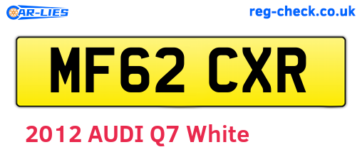 MF62CXR are the vehicle registration plates.
