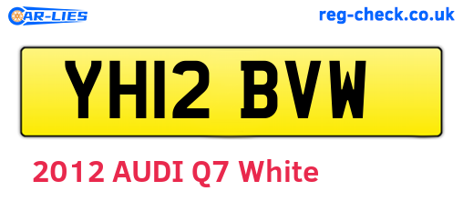 YH12BVW are the vehicle registration plates.