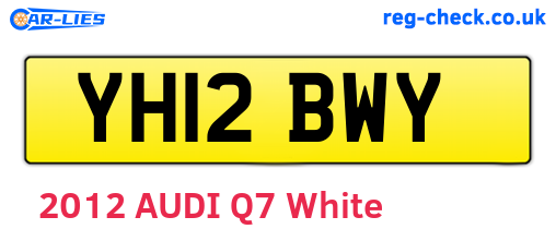 YH12BWY are the vehicle registration plates.