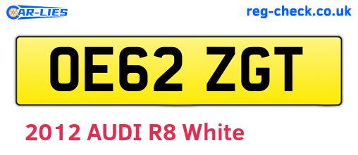 OE62ZGT are the vehicle registration plates.