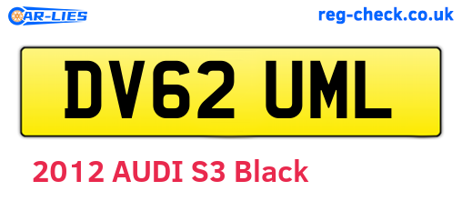 DV62UML are the vehicle registration plates.